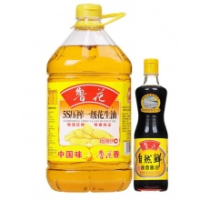  鲁花 食用油 5S 压榨一级 花生油 5L（赠酱油或香油，赠完为止，新老包装随机发放） 