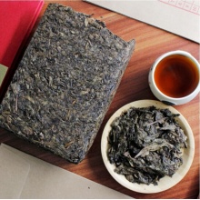  陕西官茶 泾阳茯茶 精品黑茶陕西特产手筑茯砖茶金花茶叶礼盒 500g 