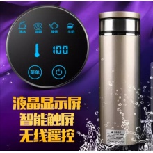 强尔维 汽车加热水杯 车载遥控调温电热水杯12V、24V轿车货车用烧水壶保温杯 汽车用品 香槟金-智能版【车用12/24V】