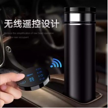 强尔维 汽车加热水杯 车载遥控调温电热水杯12V、24V轿车货车用烧水壶保温杯 汽车用品 香槟金-智能版【车用12/24V】