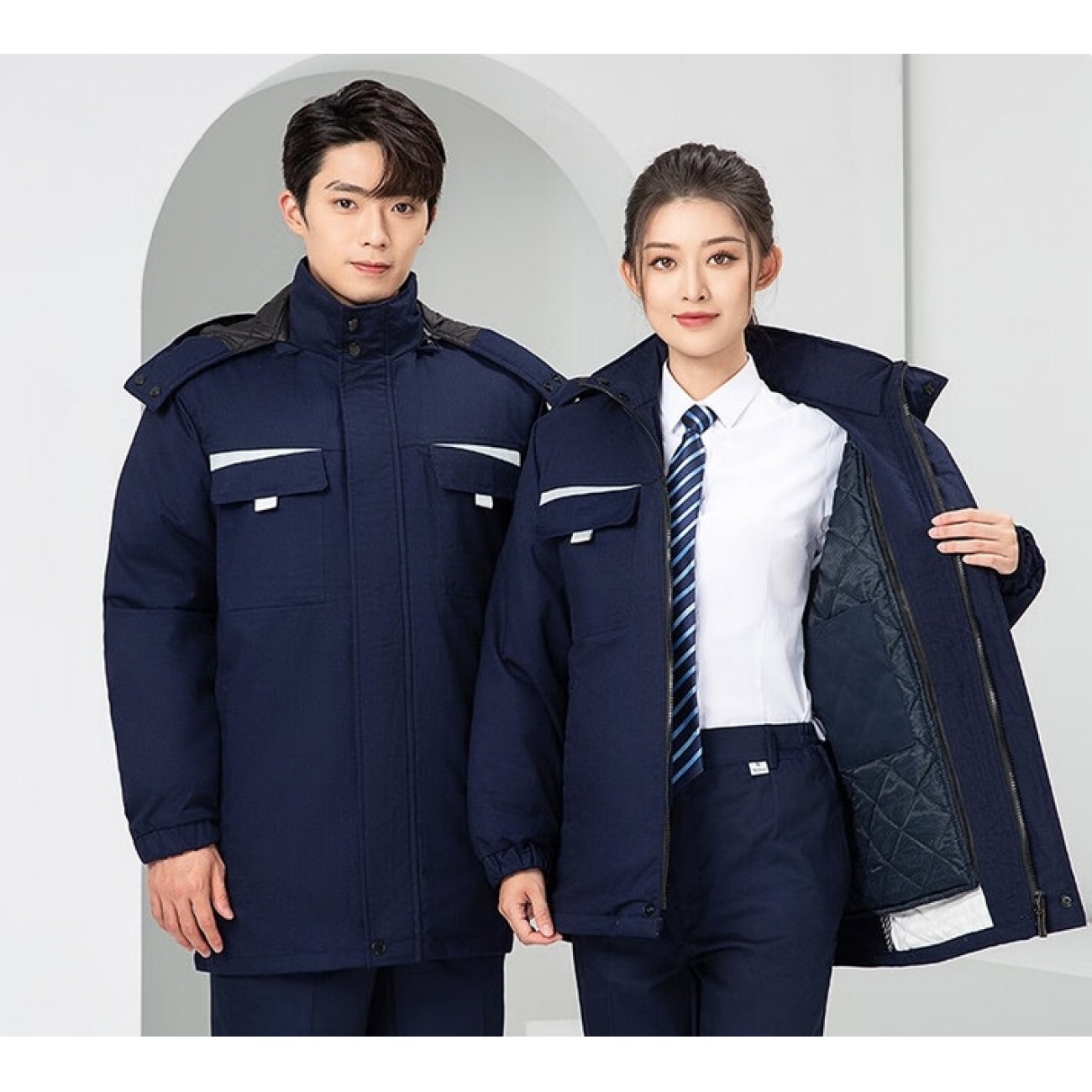 领灿防寒羽绒工作服棉衣男高档工装户外保暖防风棉服劳保